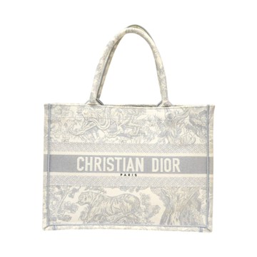 Dior 迪奧 米白色 緹花帆布 book tote M 肩背包 泛黄 M1296ZTDT 【二手名牌BRAND OFF】
