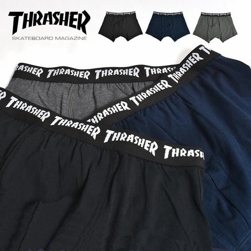 ボクサーパンツ Thrasher スラッシャー パンツ ブランド メンズ ボクサー トランクス 下着 スケート ストリート シンプル 黒 ブラック ネイビー グレー インナー 通販 Lineポイント最大get Lineショッピング