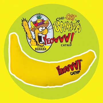 〔YEOWWW！〕美國瘋狂貓 貓草玩具-經典香蕉 〔熱銷款〕 100%貓草填充玩具