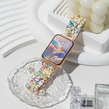 新品上市 適用於 三星 Galaxy Fit3 樹脂錶帶 個性定制色 時尚百搭 高氣質 三星fit3 春夏季透氣冰涼錶帶