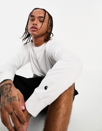 Carhartt WIP base long sleeve top in white