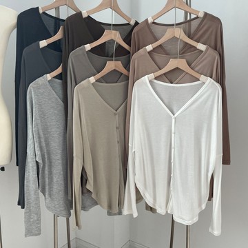 韓版寬鬆不規則上衣 透膚上衣 外搭 女生上衣 長袖上衣 透氣 t恤 內搭透膚 慵懶風 女生衣服 開衫外套 薄長袖上衣女