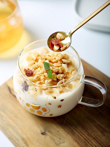 網紅玻璃杯創意可愛帶把手柄水杯喝咖啡的杯子家用女ins早餐透明