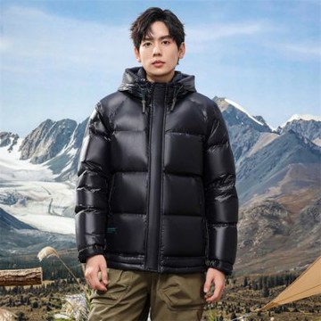 【米蘭精品】現貨+預購 頂級真羽絨外套90%鴨絨羽絨衣秋冬外套上衣大碼休閒男裝-連帽加厚休閒短款6色74mt10