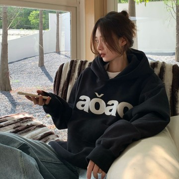 【隔日達！】韓國帽t 女生連帽衛衣 長袖上衣女 大尺碼寬鬆衣服 冬季上衣 美式帽t 內刷毛衣服 重磅純棉女生大學t
