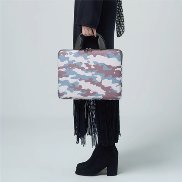 CUBE 尼龍花紋手提電腦包 - 軍綠迷彩/黑白斑馬