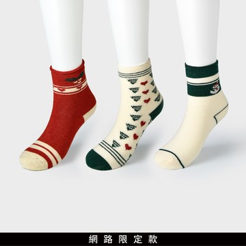 SO NICE 聖誕花紋中筒襪