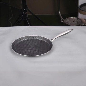 亞馬遜直供304不銹鋼披薩盤蜂窩無涂層不粘盤無油煙煎盤