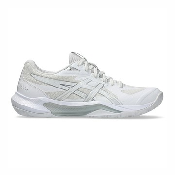 Asics Gel-tactic 13 女 排球鞋 羽球鞋 穩定 包覆 回彈 白 銀 [1072A118-100]