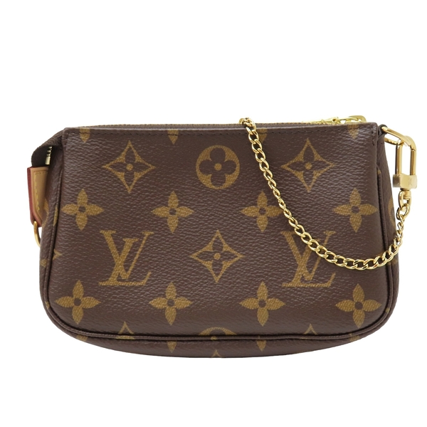 【二手名牌BRAND OFF】LOUIS VUITTON LV 路易威登 棕色 原花帆布 Mini Pochette Accessoires 配件包 手拿包 金扣