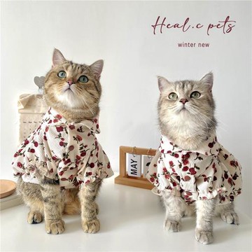 【售完下架】HC原創寵物衣服復古玫瑰燈芯絨襯衫南瓜裙防掉毛貓狗