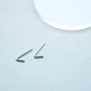 三角形 線條 925銀 耳環