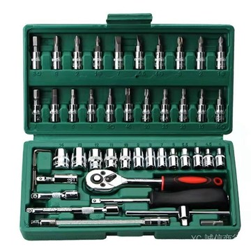 新品免運🎇內套汽修工具套裝 套筒工具帶棘輪扳手 批頭組閤工具套裝汽配