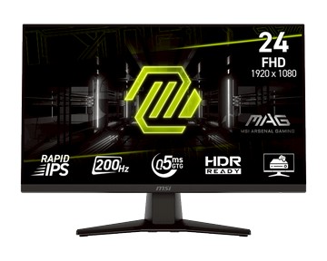 【會員限定優惠】MAG 242F 電競顯示器 (23.8吋Rapid VA/ 200Hz/0.5ms/ HDR Ready)