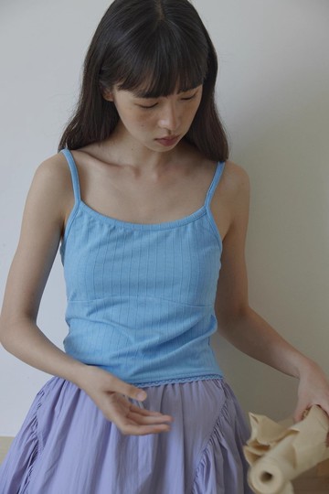 odd maker打底花紋坑條紋高彈背心女2024夏季純色吊帶內搭上衣