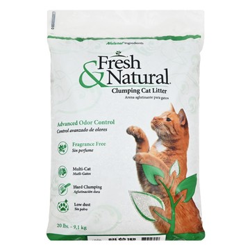 Fresh&Natural 天然鈉基無塵礦砂 99%低粉塵 快速清潔 凝結後不易碎 吸收臭味  原味  9.1kg  1袋