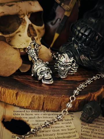 【搖滾龐克系列】小丑 925銀 吊飾 (不含鍊)