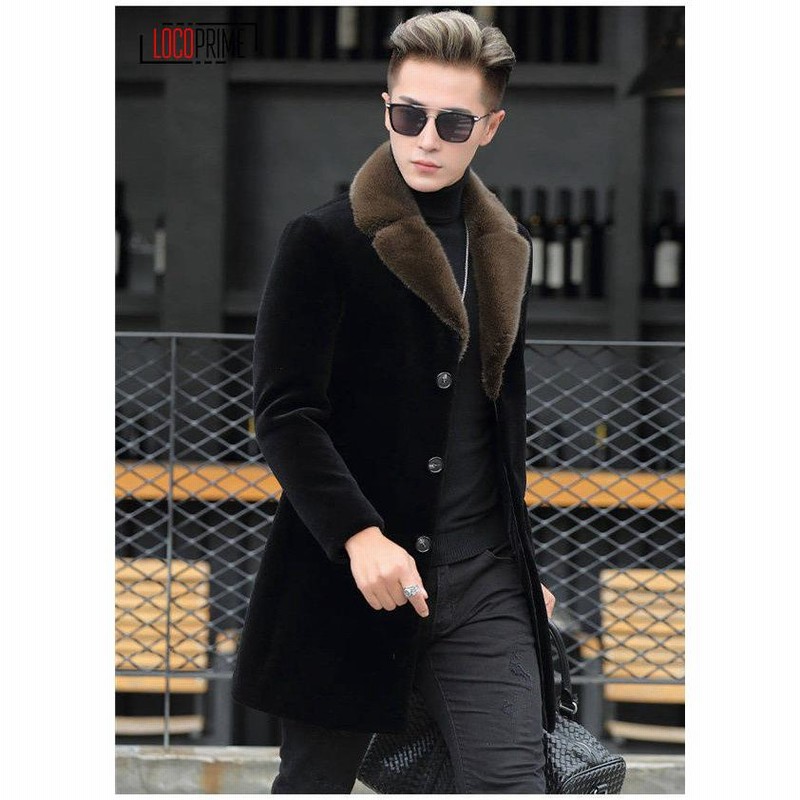 フリースコート ムートンコート メンズ 大きいサイズ ロングコート  