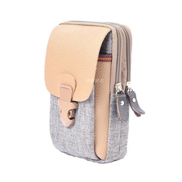 男裝腰包男帆布手機套男士腰帶中老年穿皮帶爸爸干活工地手機袋土