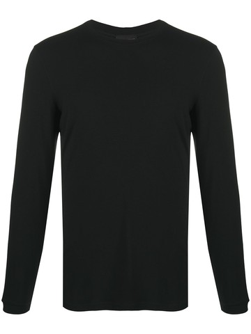 Giorgio Armani - plain longsleeved T-shirt - men - Spandex/Elastane/Viscose - 52 - Black