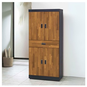 AS DESIGN 雅司家具-黑木雙色積層木6尺高鞋櫃-80*39*182cm