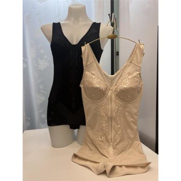 韓單強壓緊版前拉鏈連體衣有鋼圈聚攏薄杯內衣收腹提臀塑身美體衣