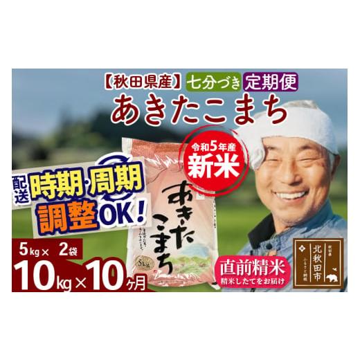 ふるさと納税 秋田県 北秋田市 《定期便10ヶ月》＜新米＞秋田県産 あきたこまち 10kg(5kg小分け袋) 令和5年産 配送時期選べる 隔月お届けOK お米 …