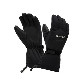 mont-bell 日本 powder gloves 兒童防水手套黑1118725/防水透氣/滑