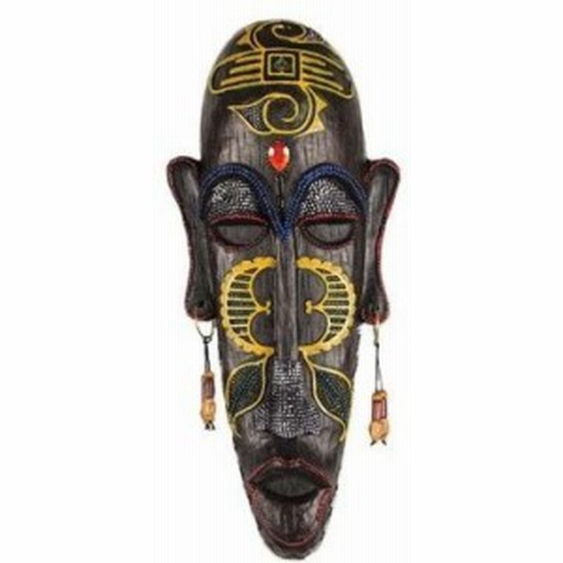 壁掛けオブジェ 古代アフリカ民族工芸風 カラフルマスク お面 C 通販 Lineポイント最大1 0 Get Lineショッピング