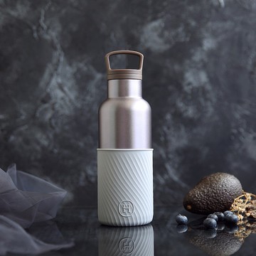 【夢幻霧光色系】480ml  保溫瓶 | 星紫瓶 - 雲灰(水波紋)