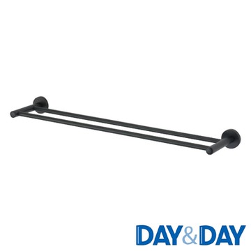 DAY&DAY 雙桿毛巾掛桿組-黑 60公分
