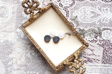 樹脂藝術 串連圓形 項鍊・黑醋栗・款式2