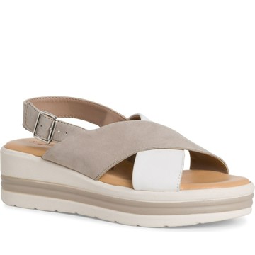 TAMARIS TAUPE COMB CASUAL OPEN SANDALS 米白色女款鞋子