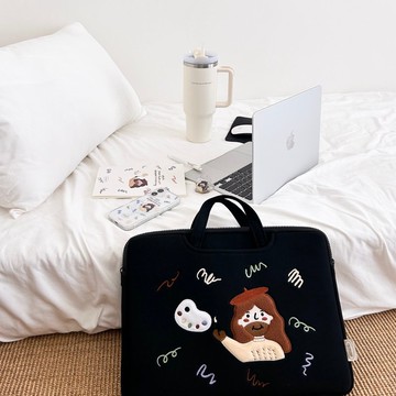 JIN CHA GOD-刺繡手提電腦包 超可愛耶穌畫家插畫刺繡手提電腦包