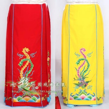 新款戲曲用品京劇攝影舞蹈古裝青衣小姐裙子均碼大褶繡鳳飄帶腰包