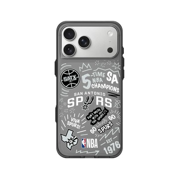 iPhone 17 Pro Max Clear (相機按鈕) 酷墨灰 - NBA - 塗鴉系列-聖安東尼奧馬刺 San Antonio Spurs - Graffiti