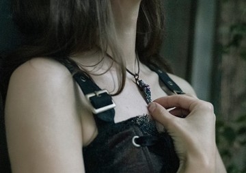 蒸汽朋克 天然 七彩礦石 原石 簡約個性 男女士 吊墜項鏈