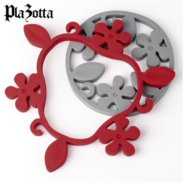 德國plazotta防燙鍋墊 硅膠隔熱墊 耐高溫創意硅膠灰色/紅色餐墊