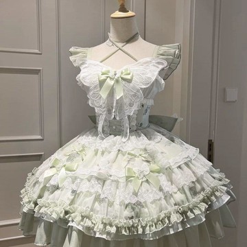 【限時下殺】【花期之約】泡泡熊原創芭蕾風Lolita連衣裙生日成人禮洛麗塔lokmbh