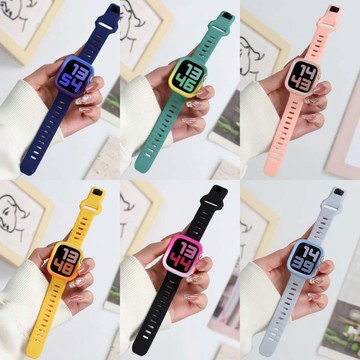 漸變色硅膠錶帶 蘋果手錶保護殼 適用於Apple Watch 10 9 8 7 6 5 SE 46mm 42mm套裝錶帶