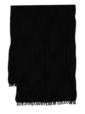 Y's - wool fringe-detail scarf - women - Wool - One Size - Black