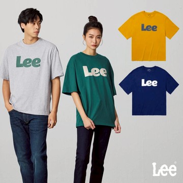 Lee 男女適穿 大LOGO寬鬆短袖T恤 綠色 灰色 深藍 芥黃 LB402057