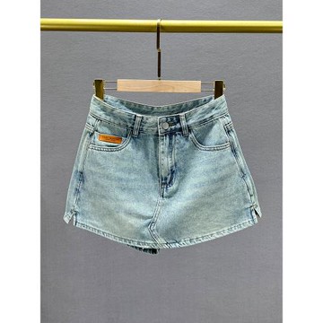 a字牛仔短褲女褲裙2024年新款夏裝高腰寬松顯瘦ins港風闊腿褲熱褲