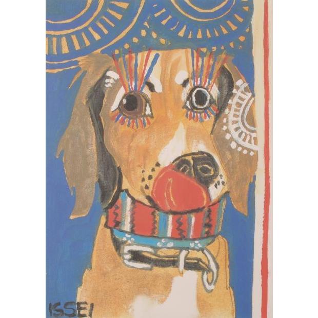 ポップアート 絵画 犬 ジークレー 版画 大谷一生 「ダックスフンド(青)」 額付き