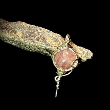 【暮火回旋】NO.2  金屬編織 太陽石項鍊