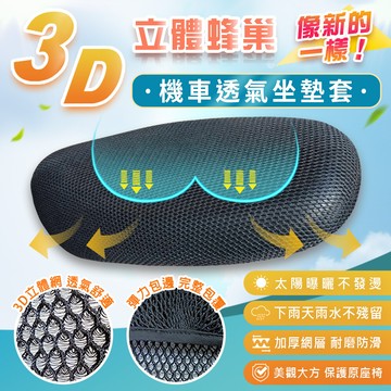 3d立體蜂巢大孔隔熱透氣機車座墊套高彈性椅墊 (1入)-兩種尺寸 涼墊 防曬