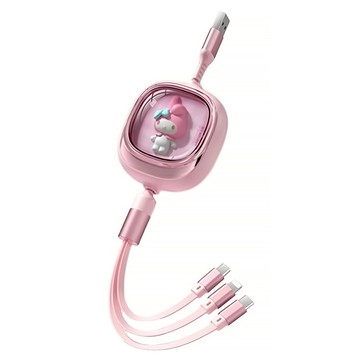 Sanrio 三麗鷗 數據線三合一充電線 SS-888  1個  美樂蒂 粉色