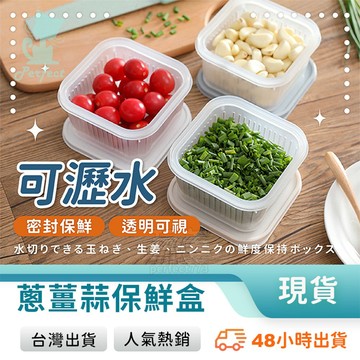 瀝水保鮮盒 蒜泥分隔盒 方形保鮮盒 瀝水盒 蒜頭收納盒 蔥花保鮮盒 冰箱收納盒 蔥薑蒜收納盒 蔥花盒 玩美 77722