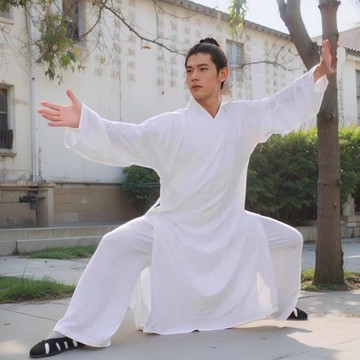 武當三清領道服道士服裝男道士服道家衣服女太極服練功服春夏亞麻 pb6271