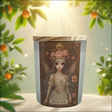 雙魚座 柔美甜香 韓系柔光插畫 浪漫氣質的夢幻星座香氛燭杯選品